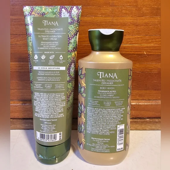 Tiana Disney Princess Bath & Body Works Body Wash And Cream Set - Picture 2 of 3